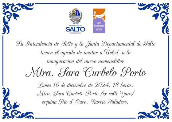 La Junta Departamental de Salto invita