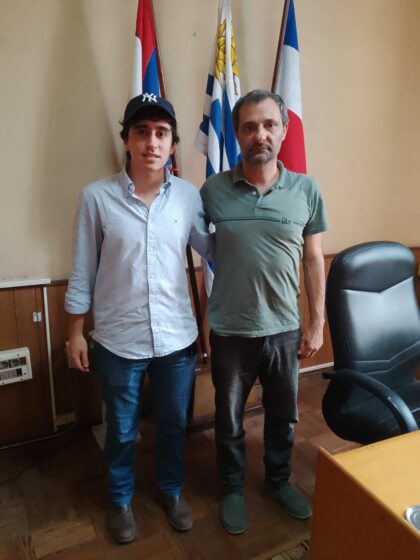 15 de mayo-2025 – Sr. Presidente Edil Pablo Alves Menoni recibe en su despacho, al flamante Edil Facundo Esteche de la lista 1 – Partido Colorado.