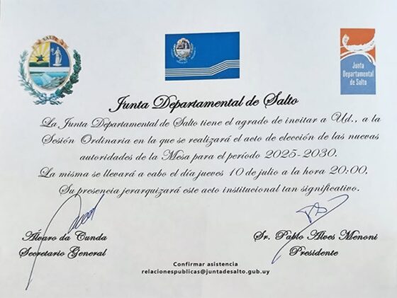 La Junta Departamental de Salto invita