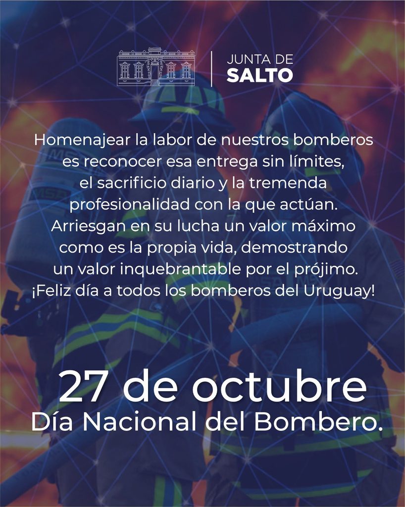 27 de octubre se conmemora el Día Nacional del Bombero.